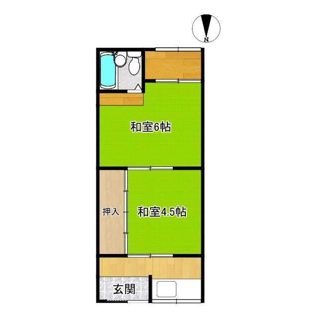 オリーブハイツ放出東(2K/2階)の間取り写真
