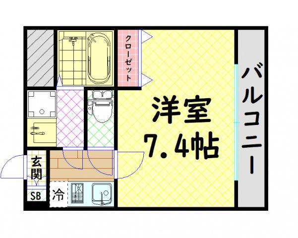 レグゼスタ弁天町(1K/5階)の間取り写真