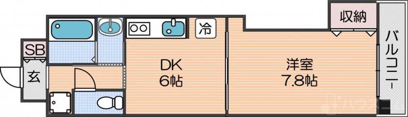 アール26(1DK/4階)の間取り写真