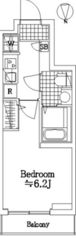 CREVISTA北千住(1K/1階)の間取り写真