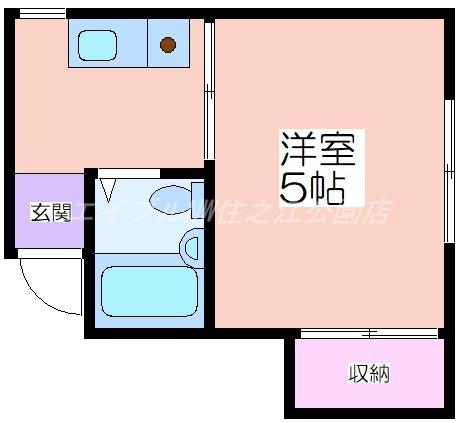 シティハイツ殿辻(1K/3階)の間取り写真