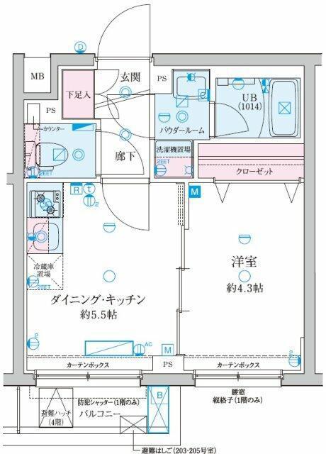 GENOVIA京成立石V(1DK/3階)の間取り写真