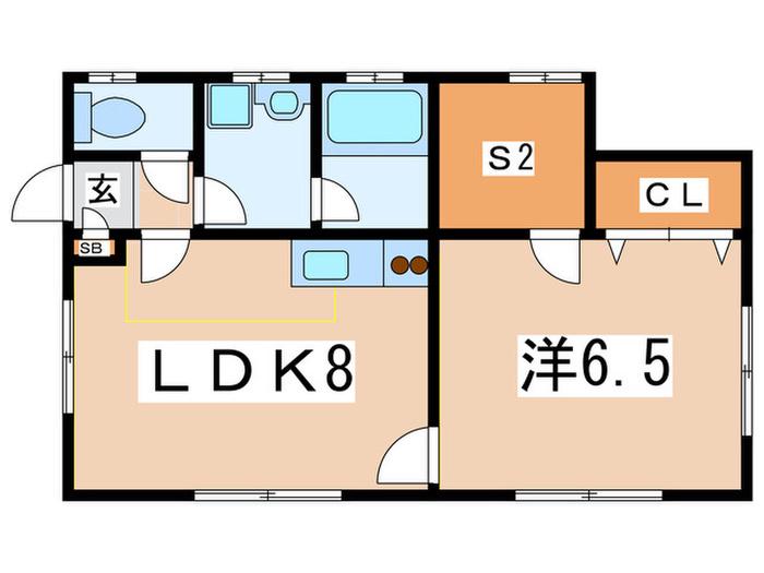内藤アパート(1SLDK/1階)の間取り写真