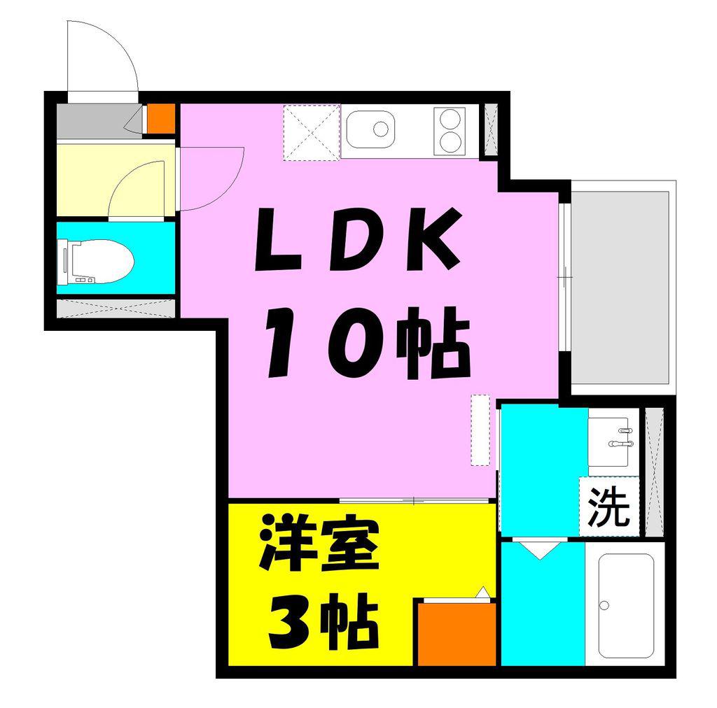JACK GAMOI(1LDK/3階)の間取り写真