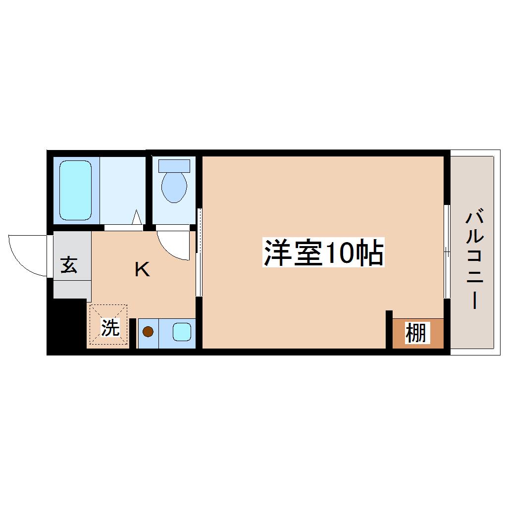 メゾン名取堤(1K/1階)の間取り写真