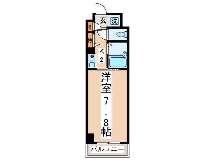ハイムベルク(1K/2階)の間取り写真