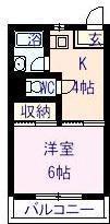コーポ築山(1DK/2階)の間取り写真
