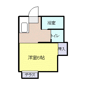ミニコーポF(1K/1階)の間取り写真