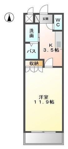 メゾン蓮池(1K/1階)の間取り写真