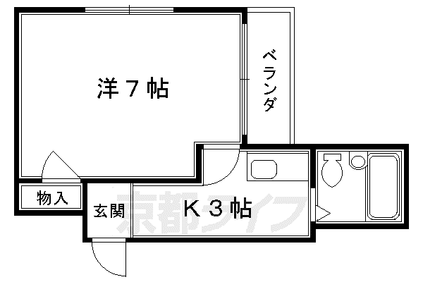 メゾン洛南(1K/5階)の間取り写真