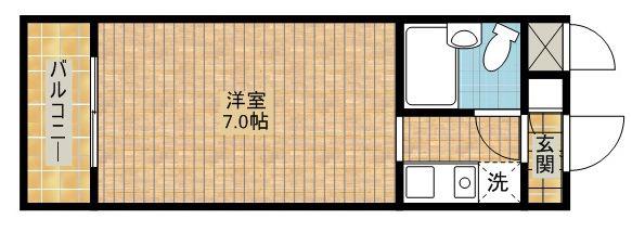 モナーク武蔵新城第1(ワンルーム/2階)の間取り写真