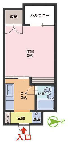 コーポラス陽光(1DK/3階)の間取り写真