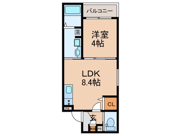 E-HOUSE 志賀本通(1LDK/1階)の間取り写真