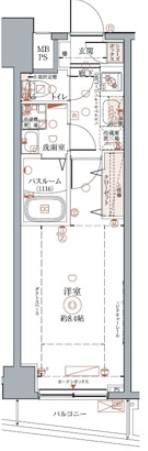 クレヴィスタ光が丘(1K/4階)の間取り写真