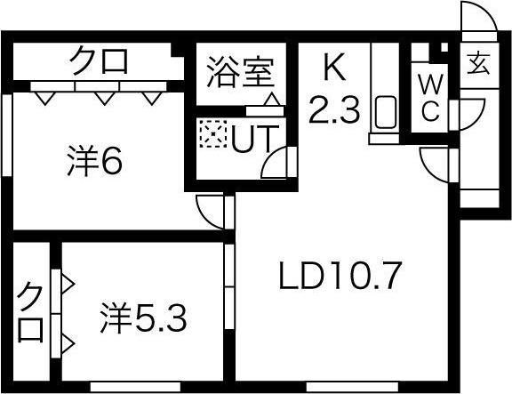 ファインド元町II(2LDK/1階)の間取り写真
