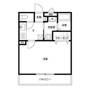 アンプルール リーブル チアフルA(1K/2階)の間取り写真