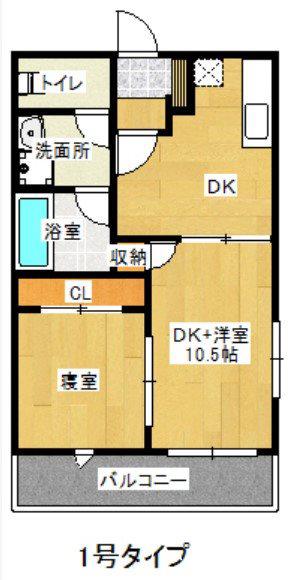 サンセリテ博多駅南II(2DK/1階)の間取り写真