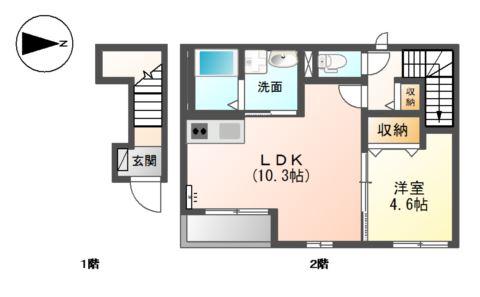 グレーシアPIPO(1LDK/2階)の間取り写真