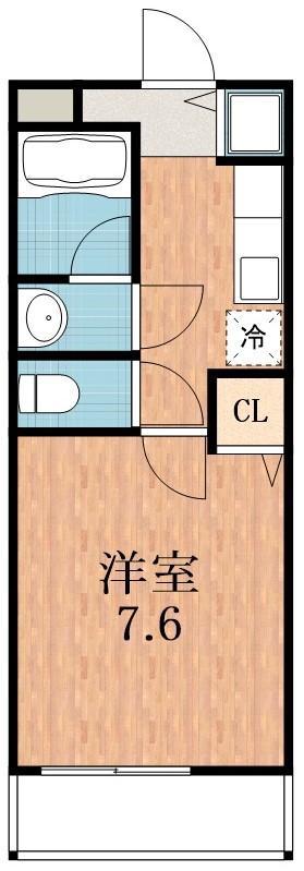 ラフィーネ住之江(1K/2階)の間取り写真