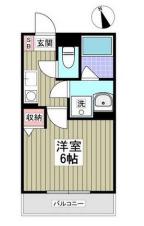 パルトネール東久保町(1K/2階)の間取り写真