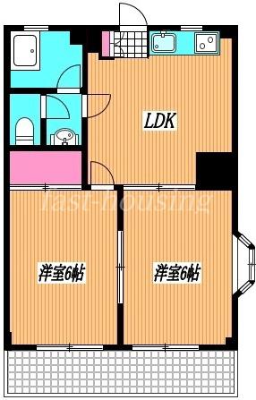 牟礼ハイム(2LDK/2階)の間取り写真