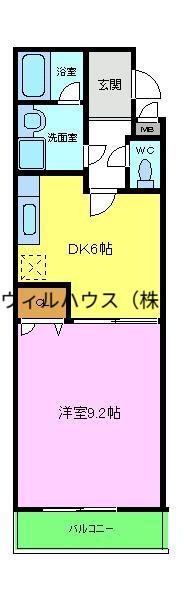ラパス高倉台Ⅱ番館(1DK/1階)の間取り写真