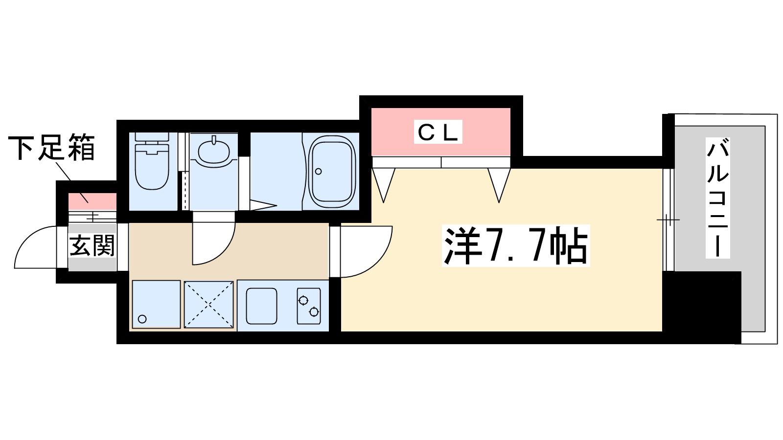 ラグゼ新大阪Ⅰ(1K/9階)の間取り写真