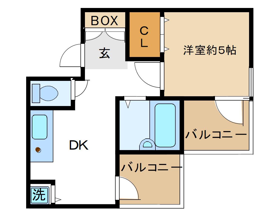 柏里一番館(1DK/3階)の間取り写真