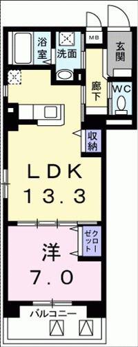 アウラ 新御徒町(1LDK/3階)の間取り写真