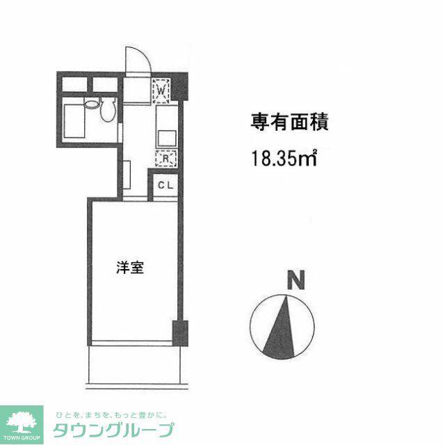 なわてグリーンハイツ(ワンルーム/2階)の間取り写真