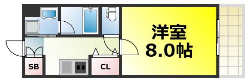 CITY SPIRE幸町(1K/2階)の間取り写真