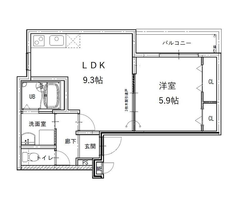 フジパレス加賀屋I番館(1LDK/2階)の間取り写真