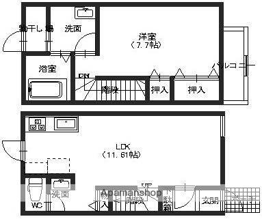 グラシアス303(1LDK/1階)の間取り写真