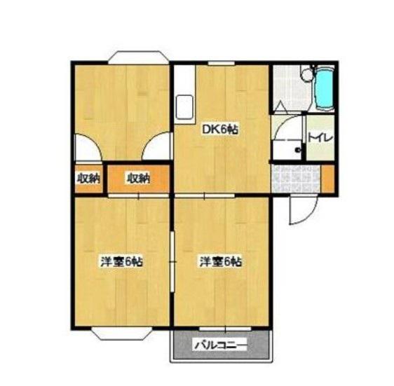 HIGH HOMES A棟B棟(3DK/2階)の間取り写真