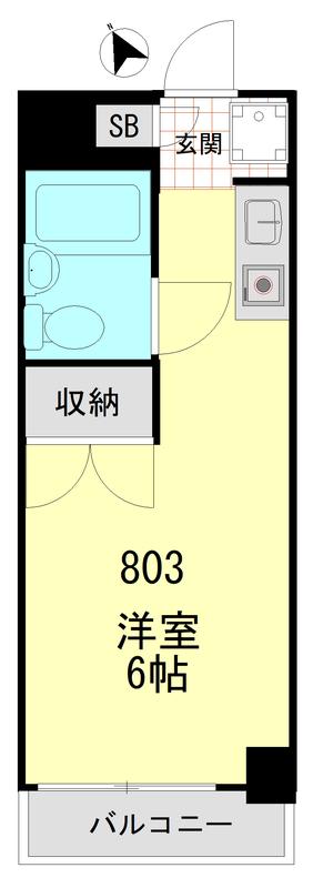 トップ川崎第5(ワンルーム/8階)の間取り写真