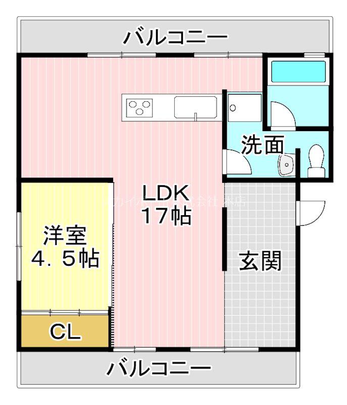 サントピア佐鳴台B(1LDK/1階)の間取り写真