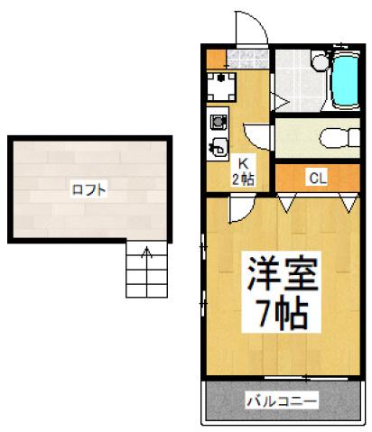 フローレンス中央学園(1K/2階)の間取り写真