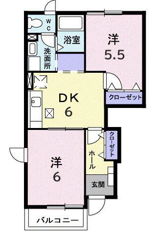ジャミールクース(2DK/1階)の間取り写真