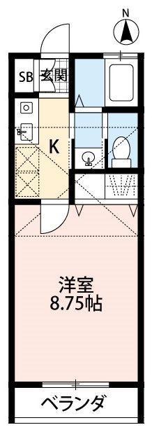 イースト VILLAGE(1K/2階)の間取り写真