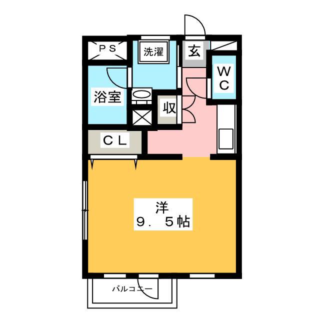 ピュアボート川口元郷(1K/1階)の間取り写真