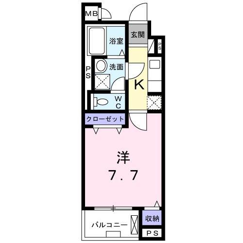リグノ天理(1K/2階)の間取り写真