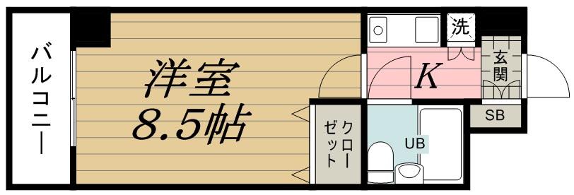 ジェネピア東千葉(1K/11階)の間取り写真