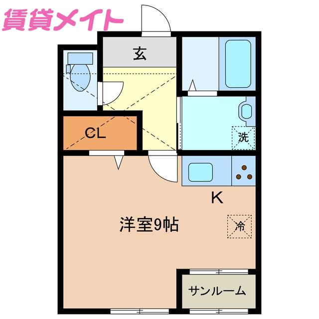 PLAGE(ワンルーム/1階)の間取り写真