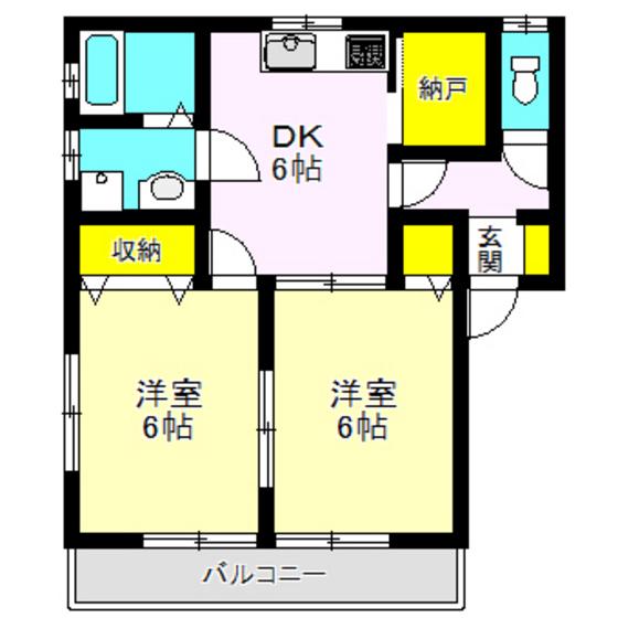 アンボワーズ(2DK/3階)の間取り写真