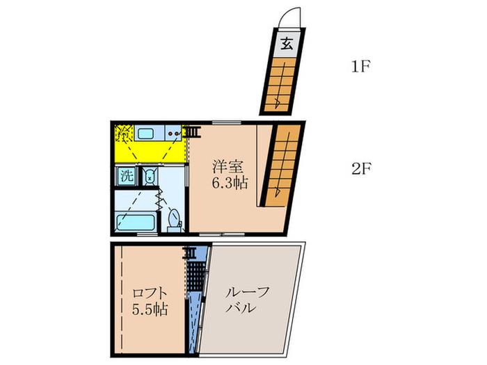アルカテラス西ヶ原(ワンルーム/1階)の間取り写真
