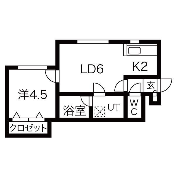 クナ・アルタ(1DK/2階)の間取り写真
