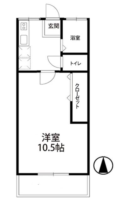 フローレンス桜ケ丘(1K/1階)の間取り写真