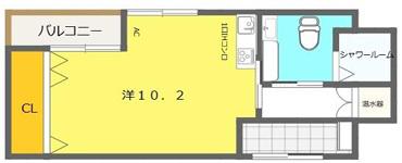 クオリティライフ壱番館(ワンルーム/9階)の間取り写真
