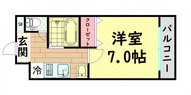 パークハウスナンバ(1K/8階)の間取り写真