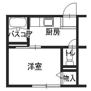 アサイハイツ(1K/2階)の間取り写真
